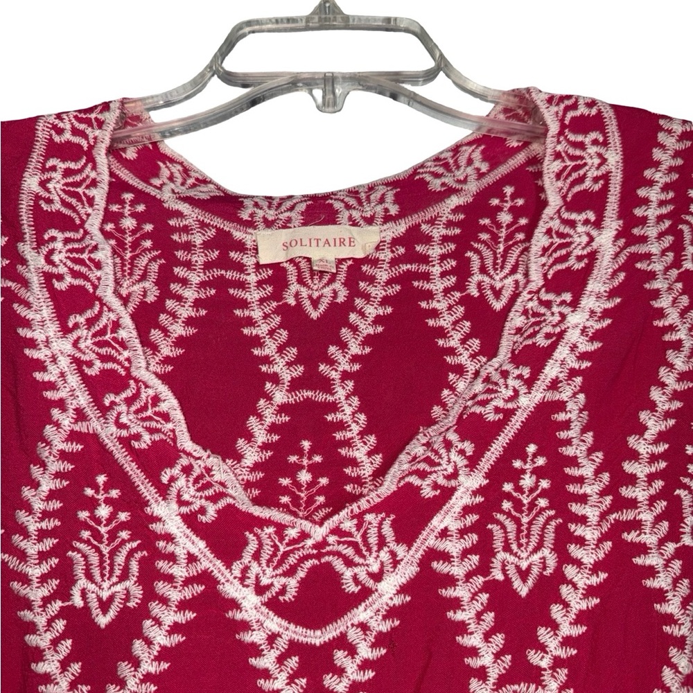 Solitaire Red And White Patterned Blouse - image 3